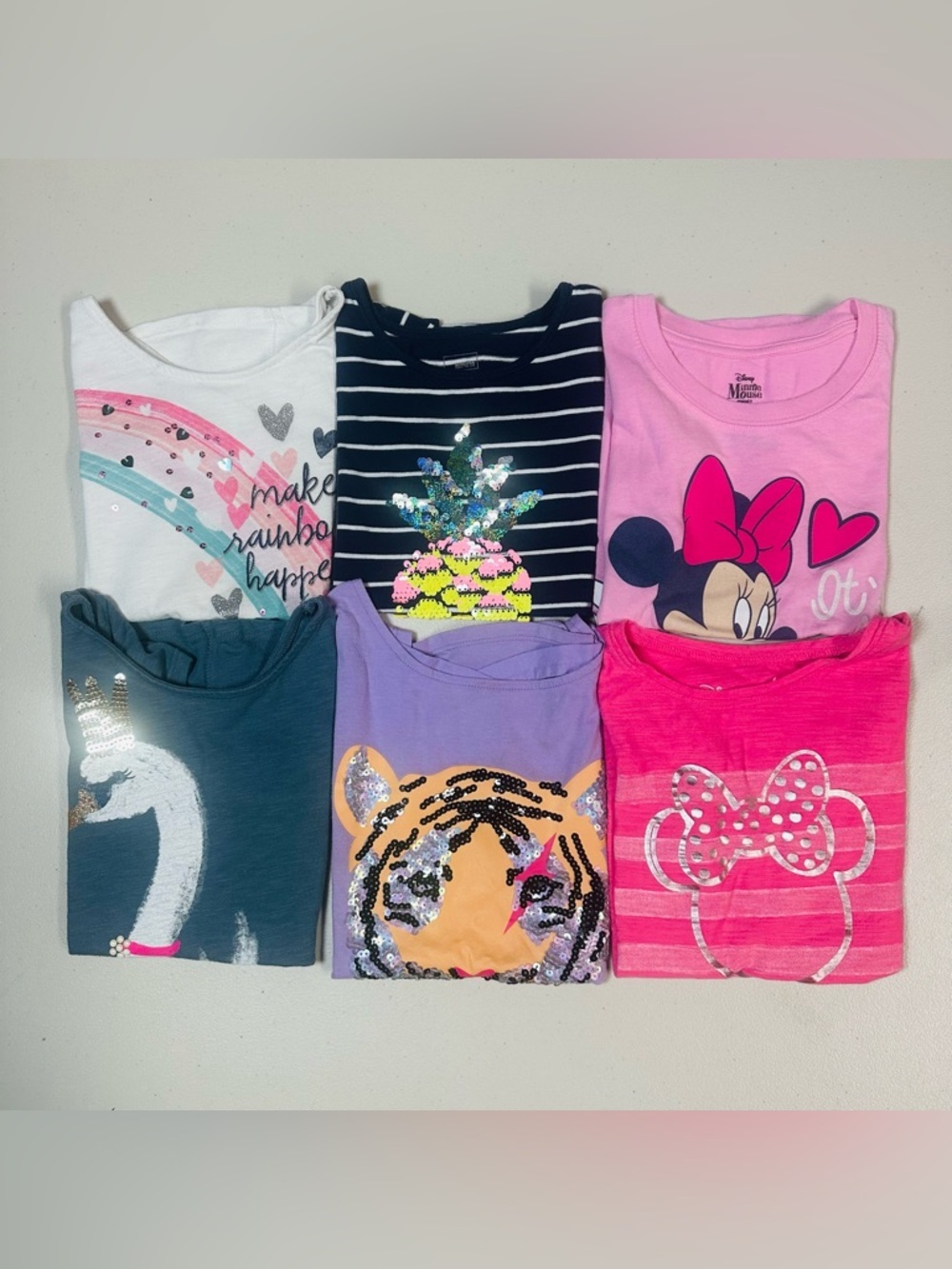 Bundle of 6 Assorted Girls T Shirt size 6 Preowned